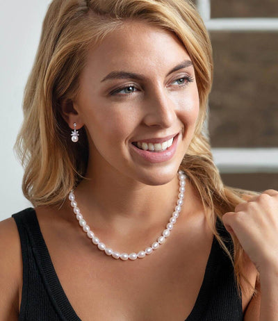 Freshwater Pearl Necklace Elegant White