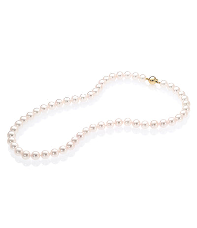 Akoya Pearl Necklace Superior Quality 18k Yellow Gold