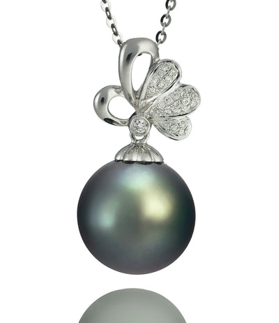 Tahitian Pearl Necklace Diamond Odyssey in 18k White Gold