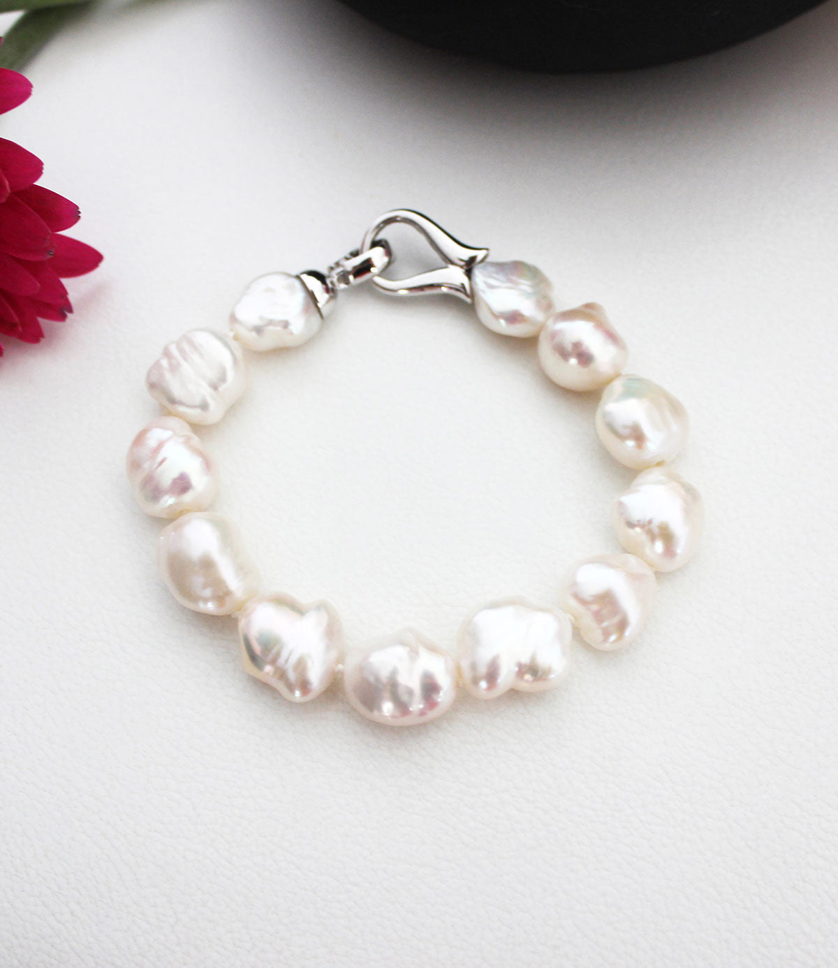 Perles d'eau douce Keshi - perles baroques irrégulières 10 mm - Blanc x4 -  Perles & Co